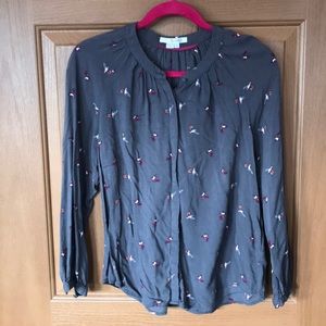 Boden button down 100% viscose blouse in size US 8